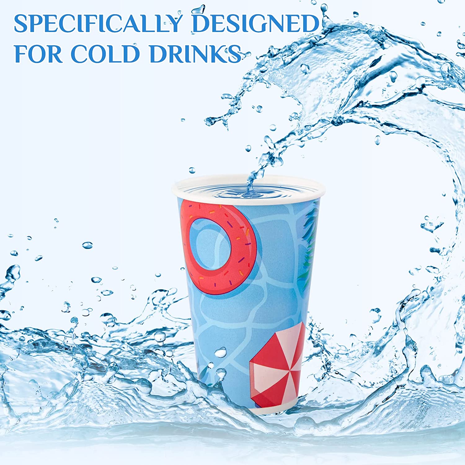 [125 Pack] 22oz Paper Cups, Disposable Paper Cups with Strawless Sip Lids, Paper Cold Cups With Lids Specially Designed for Cold Drinks, Beverages, Juices, and All Kinds of Cold Drinks - Image 5